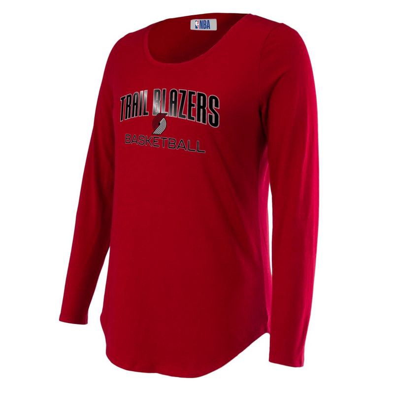 slide 3 of 4, NBA Portland Trail Blazers Women's Long Sleeve Crew Neck Fashion T-Shirt - S, 1 ct
