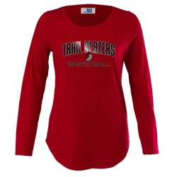 NBA Portland Trail Blazers Women's Long Sleeve Crew Neck Fashion T-Shirt - M