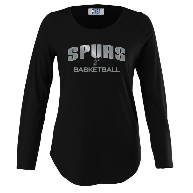 slide 1 of 4, NBA San Antonio Spurs Women's Long Sleeve Crew Neck Fashion T-Shirt - XL, 1 ct