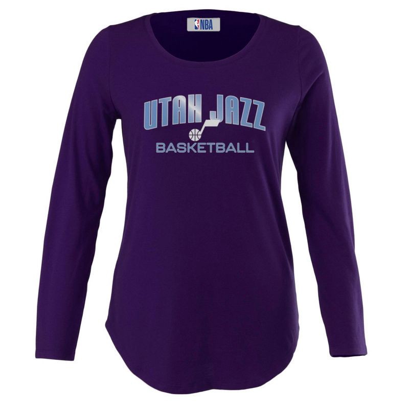 slide 1 of 4, NBA Utah Jazz Women's Long Sleeve Crew Neck Fashion T-Shirt - XL, 1 ct