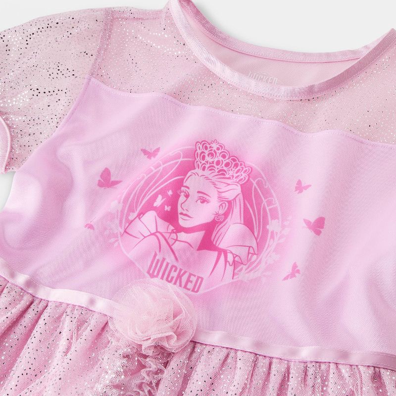 slide 3 of 4, Girls' Wicked Glinda Fantasy NightGown - Pink M, 1 ct