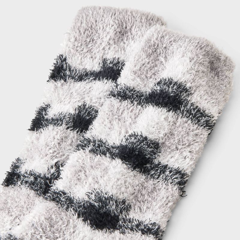 slide 3 of 3, Women's Plaid Cozy Crew Socks - Auden™ Gray/Black/Ivory 4-10, 1 ct