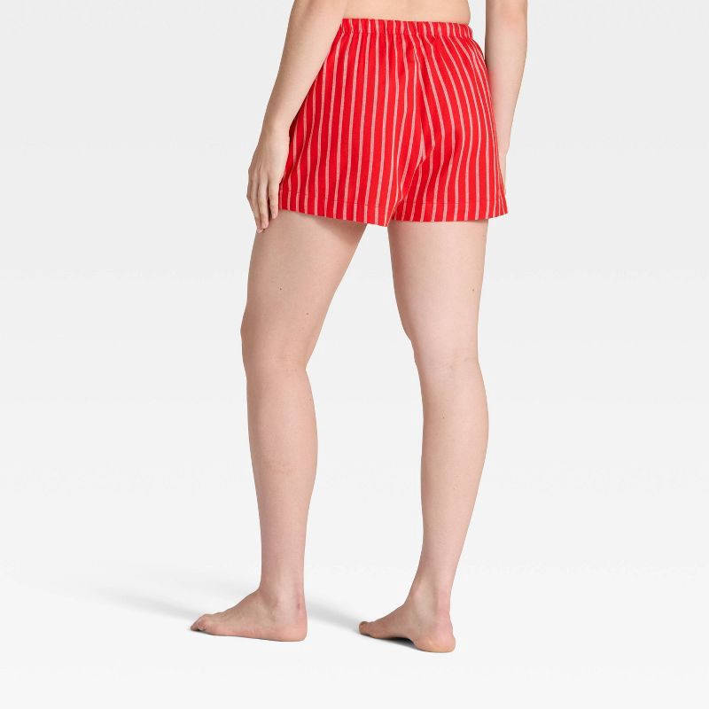 slide 2 of 5, Women's Striped Flannel Pajama Shorts - Auden™ Red XXL, 1 ct
