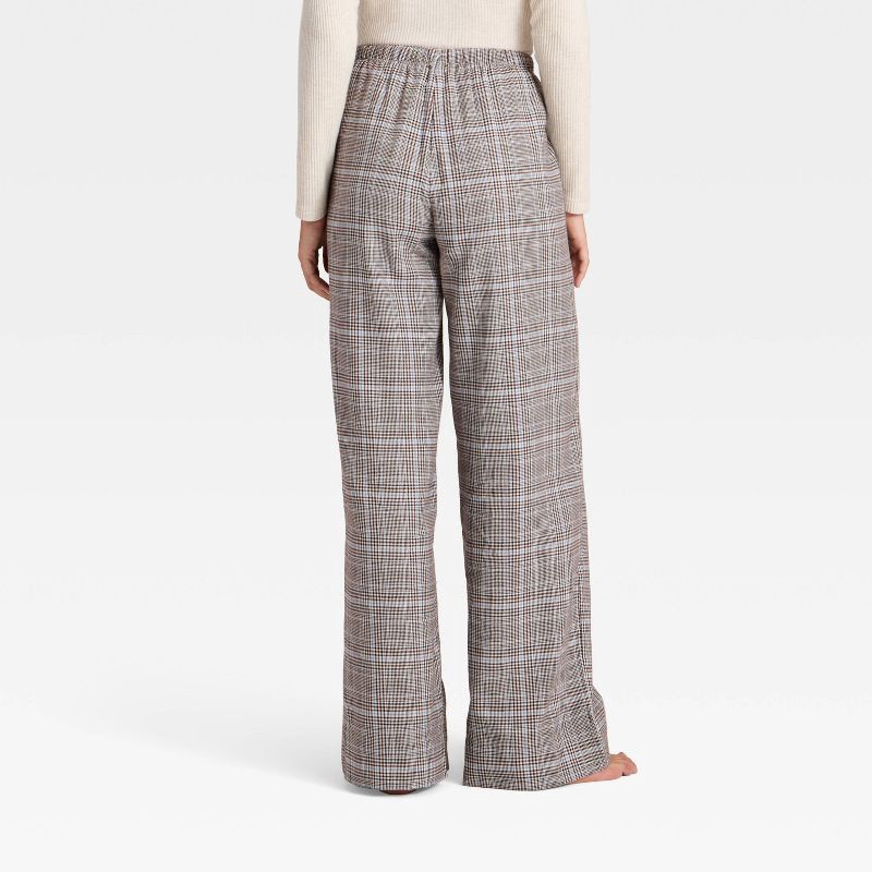slide 2 of 3, Women's Plaid Flannel Pajama Pants - Auden™ Brown XL, 1 ct
