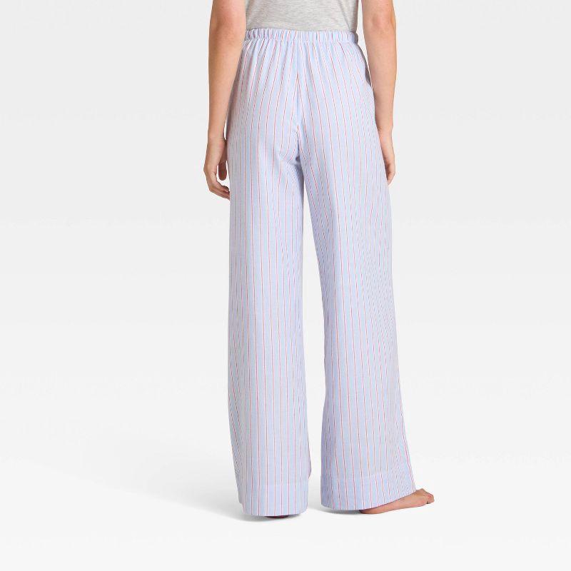 slide 2 of 3, Women's Striped Flannel Pajama Pants - Auden™ Blue L, 1 ct