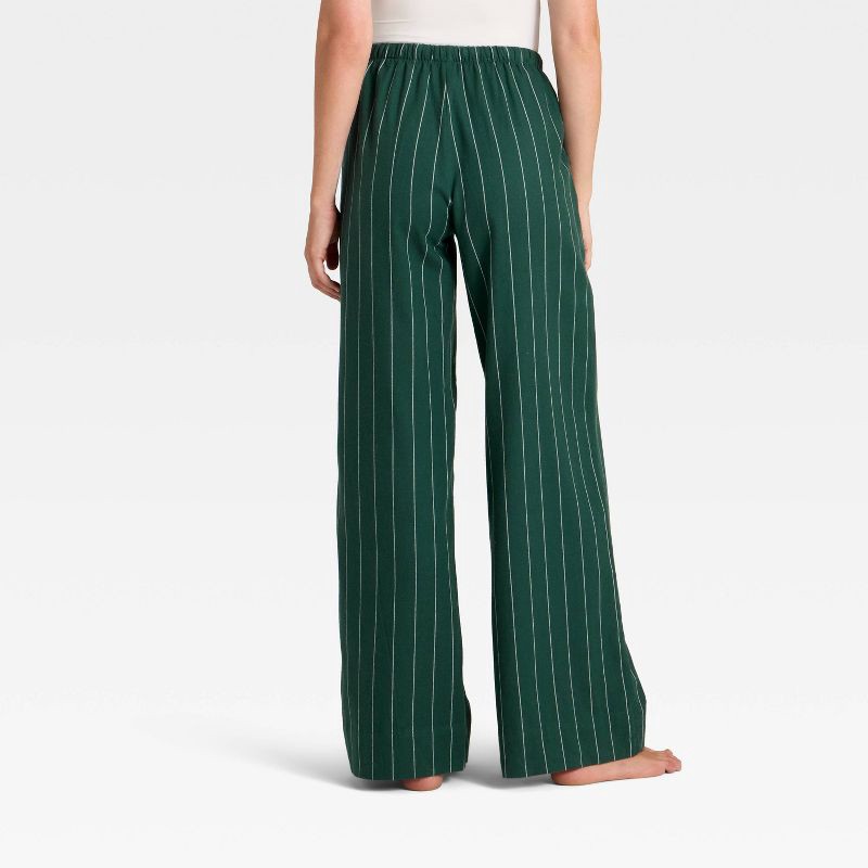 slide 2 of 3, Women's Striped Flannel Pajama Pants - Auden™ Green XL, 1 ct