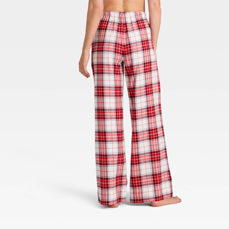 slide 2 of 3, Women's Tartan Plaid Flannel Pajama Pants - Auden™ Cream S, 1 ct