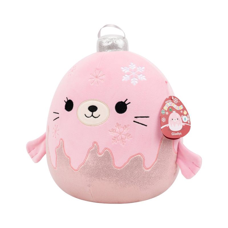 slide 2 of 12, Squishmallows 12" Gladys Pink Seal Ornament with Frosted Bottom Medium Plush, 1 ct