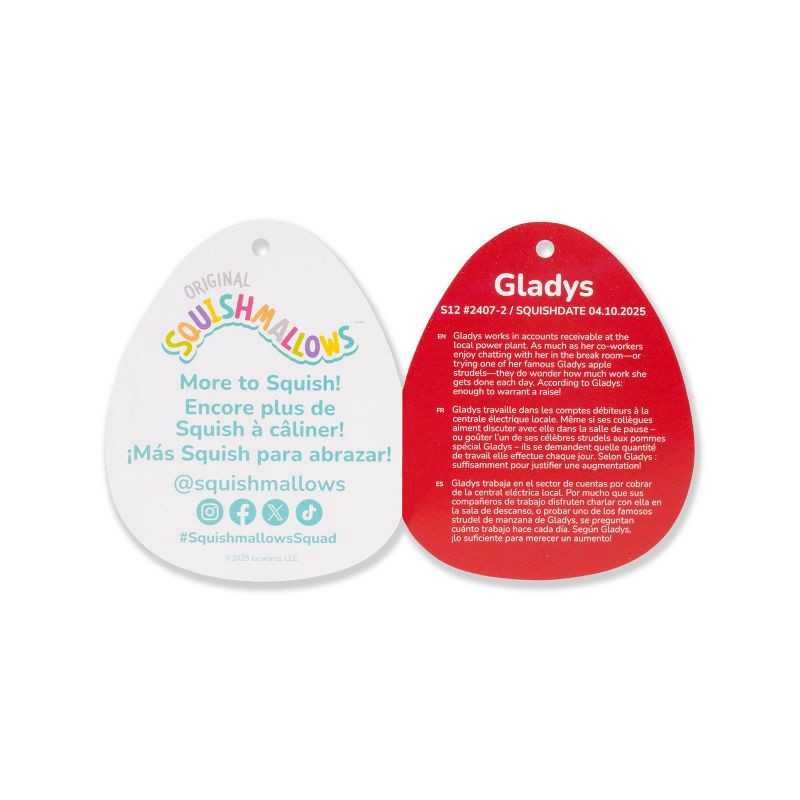 slide 12 of 12, Squishmallows 12" Gladys Pink Seal Ornament with Frosted Bottom Medium Plush, 1 ct