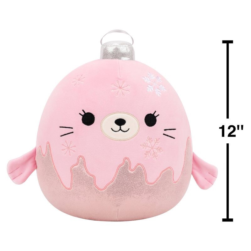 slide 4 of 12, Squishmallows 12" Gladys Pink Seal Ornament with Frosted Bottom Medium Plush, 1 ct