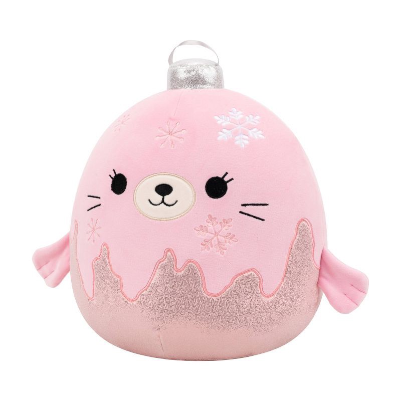 slide 6 of 12, Squishmallows 12" Gladys Pink Seal Ornament with Frosted Bottom Medium Plush, 1 ct