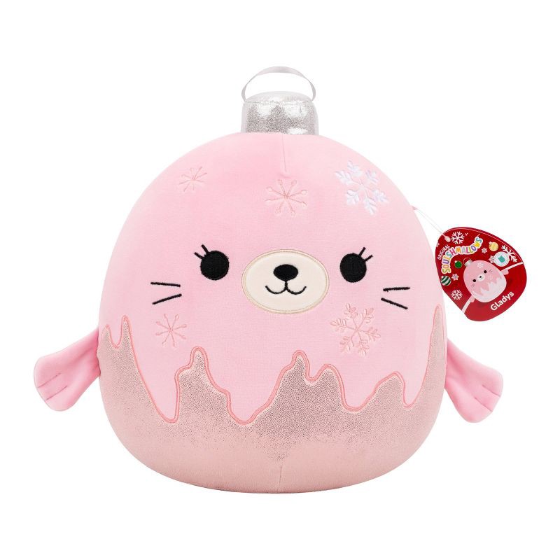 slide 1 of 12, Squishmallows 12" Gladys Pink Seal Ornament with Frosted Bottom Medium Plush, 1 ct