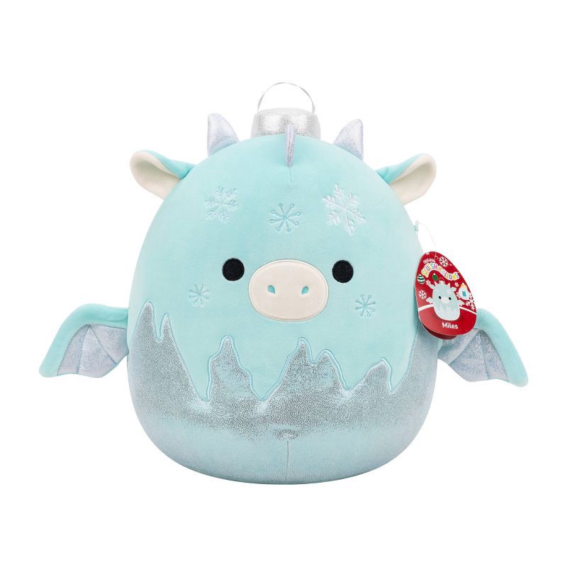 slide 1 of 11, Squishmallows 12" Miles Teal Dragon Ornament with Frosted Bottom Medium Plush, 1 ct