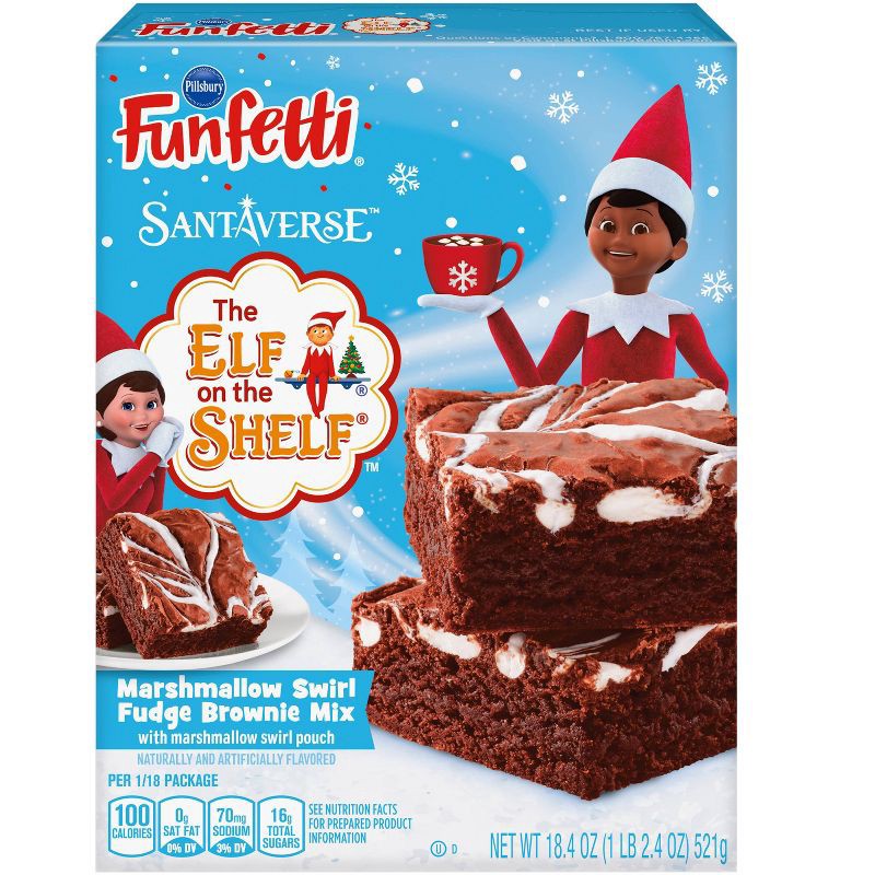 slide 1 of 1, Pillsbury Funfetti The Elf On The Shelf Marshmallow Swirl Fudge Brownie Mix - 18.4oz, 18.4 oz