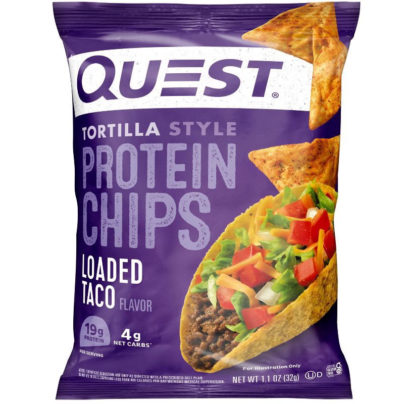 slide 1 of 6, Quest Nutrition Protein Chips - Loaded Taco - 1.1oz: 1-Pack, Ready to Eat, 19g Protein, 1.1 oz