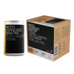 MOTH Drinks Espresso Martini Vodka - 4pk/200ml Cans