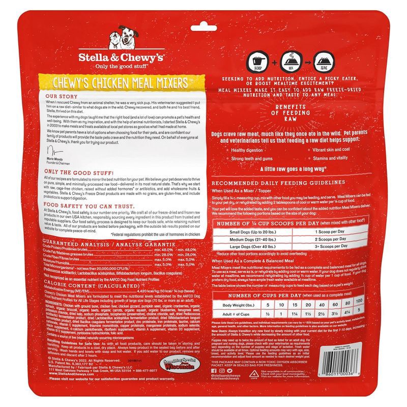 slide 3 of 5, Stella & Chewy's Chicken Flavor Freeze-Dried Dry Dog Food - 18oz, 18 oz