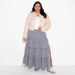 Women's Crewneck Heritage Cable Cardigan - Wild Fable™ Off-White XXL