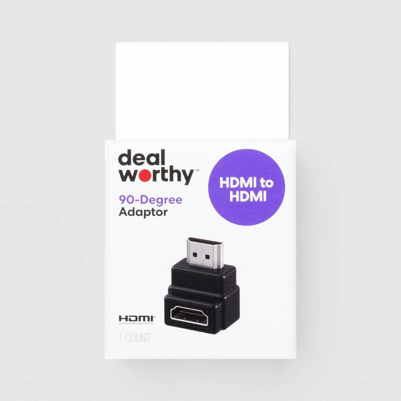 slide 1 of 3, HDMI 90 Degree Adapter - Dealworthy™, 1 ct