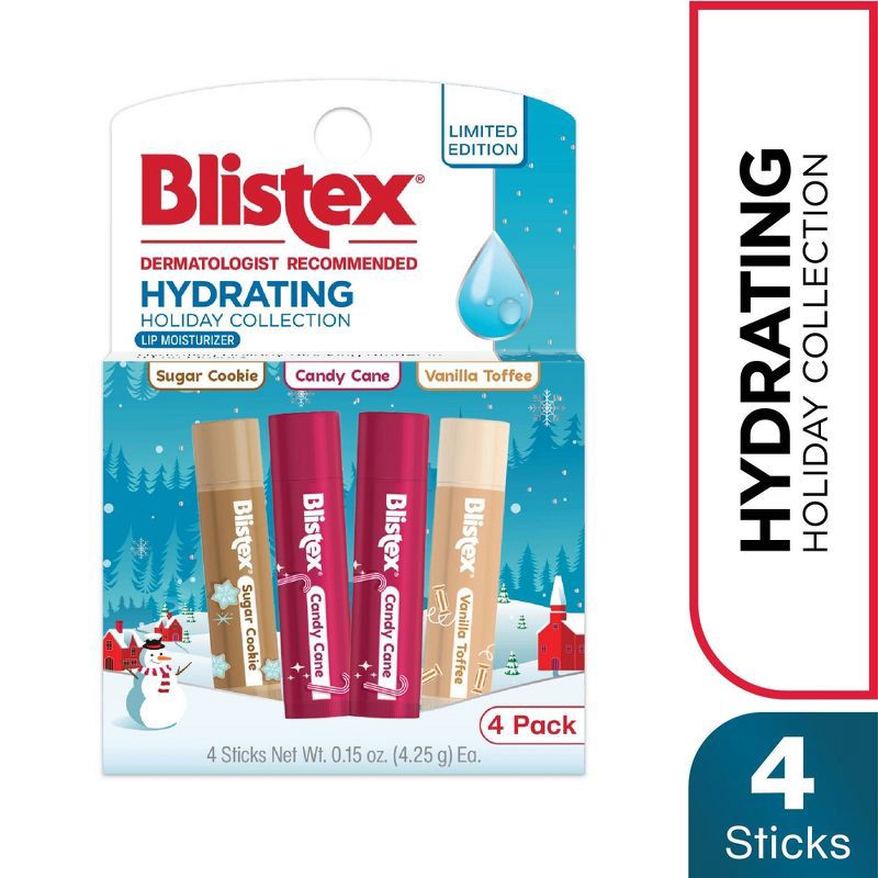 slide 5 of 7, Blistex Hydrating Lip Balm - Holiday Flavors - 0.15oz/4pk, 0.15 oz, 4 ct