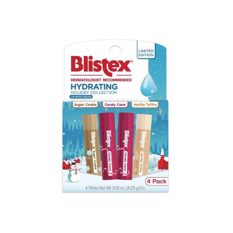 slide 1 of 7, Blistex Hydrating Lip Balm - Holiday Flavors - 0.15oz/4pk, 0.15 oz, 4 ct
