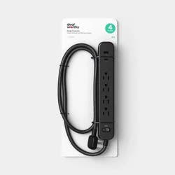 Surge Protector 4 Outlet USB-A and USB-C Black - Dealworthy™