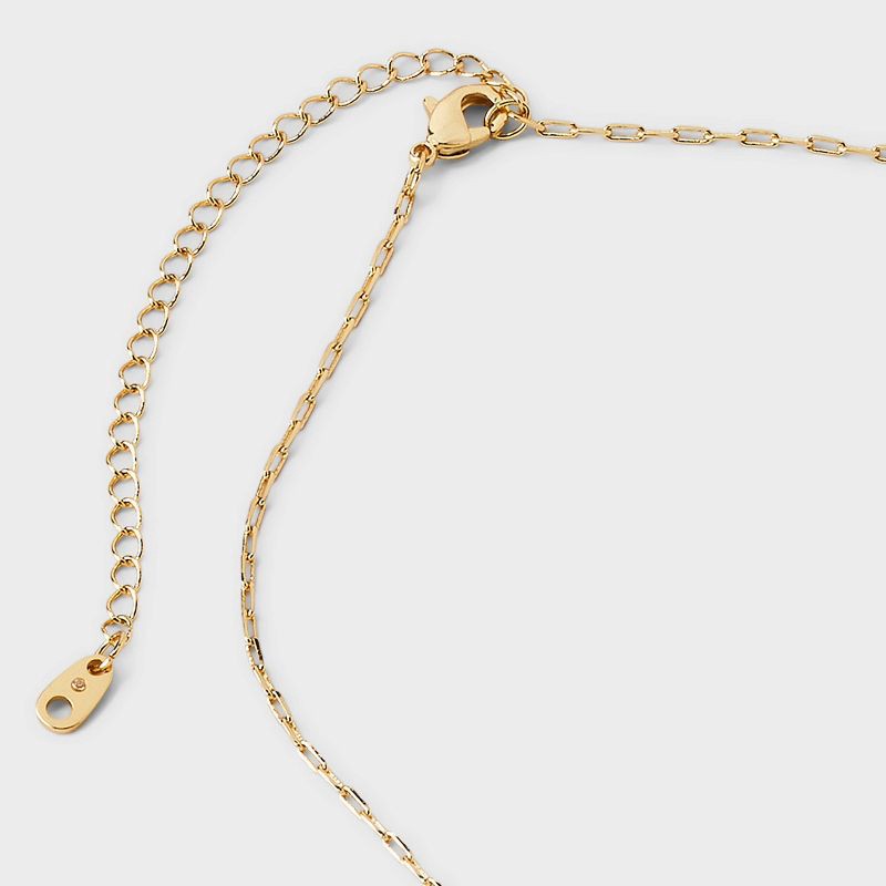 slide 4 of 4, 14K Gold Dipped Cubic Zirconia Football Heart and Gameday Charm Necklace - A New Day™ Gold, 1 ct