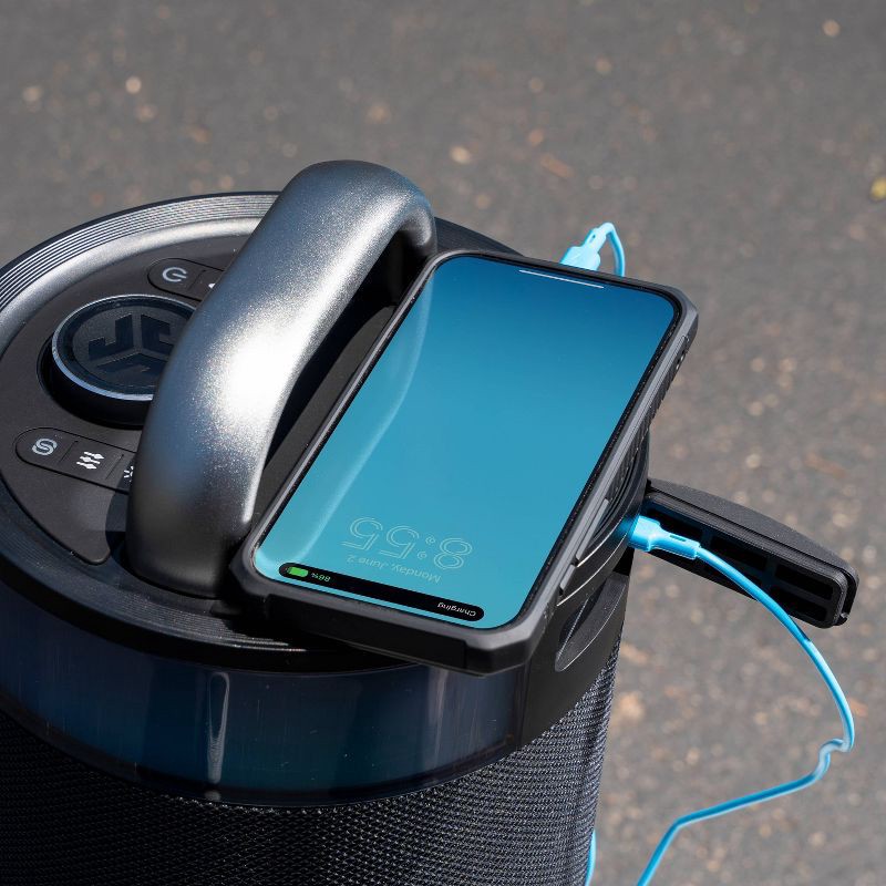 slide 8 of 8, JLab Epic Party Portable Speaker - Black: Waterproof Bluetooth USB-C with LED Light, 1 ct