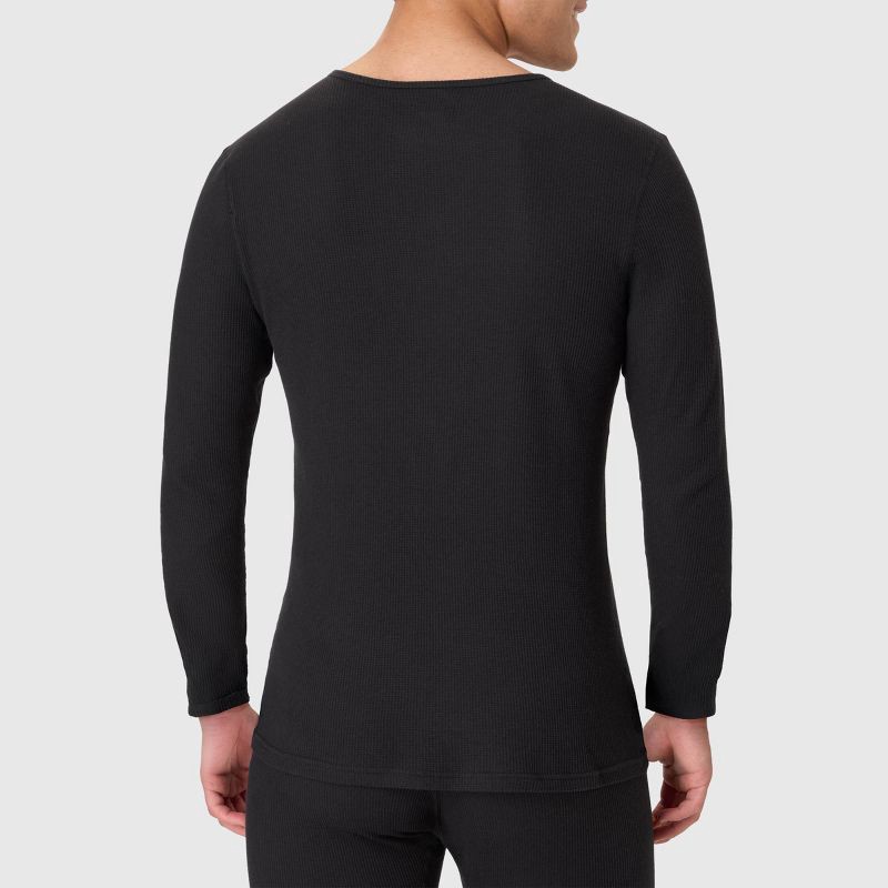 slide 2 of 6, Hanes Men's Thermal Long Sleeve Waffle Knit Shirt - Black L, 1 ct