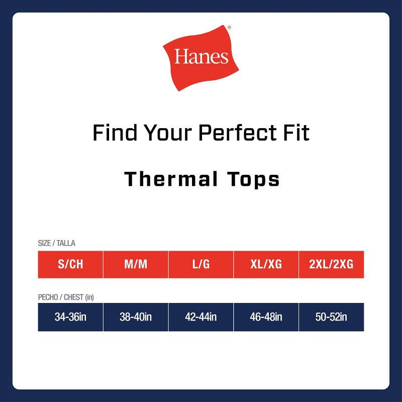 slide 6 of 6, Hanes Men's Thermal Long Sleeve Waffle Knit Shirt - Black L, 1 ct