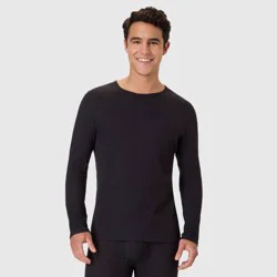 Hanes Men's Thermal Long Sleeve Waffle Knit Shirt - Black L