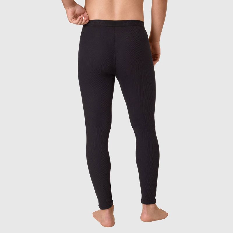 slide 3 of 8, Hanes Men's Thermal Waffle Knit Pants - Black S, 1 ct