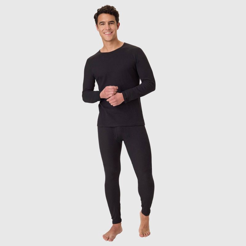 slide 5 of 8, Hanes Men's Thermal Waffle Knit Pants - Black S, 1 ct