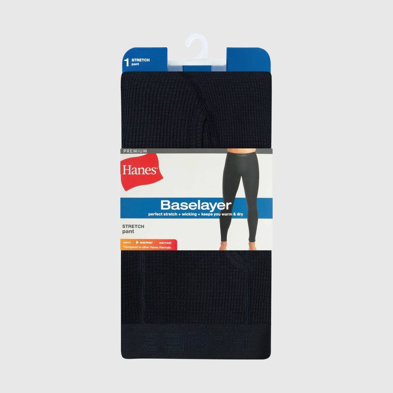 slide 6 of 8, Hanes Men's Thermal Waffle Knit Pants - Black XL, 1 ct