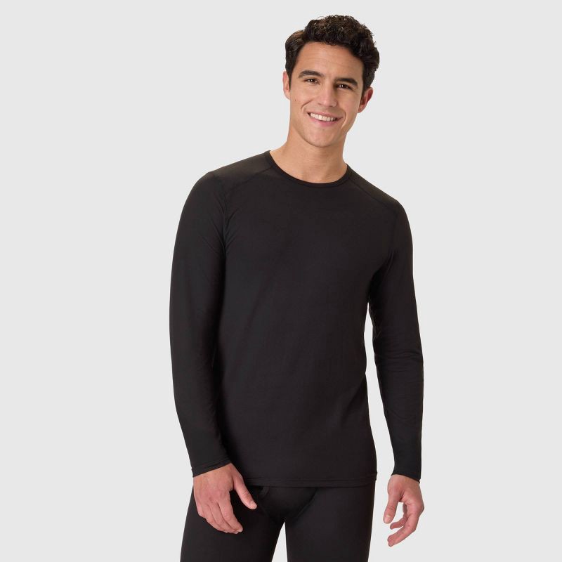 slide 1 of 8, Hanes Men's Thermal Long Sleeve Performance Shirt - Black M, 1 ct