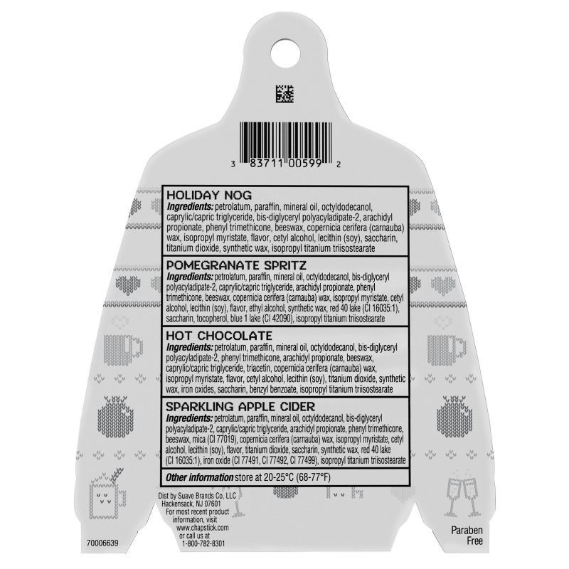 slide 2 of 11, Chapstick Holiday Ugly Sweater Lip Balm - Sips & Snuggles - 0.15oz/4ct, 0.15 oz, 4 ct
