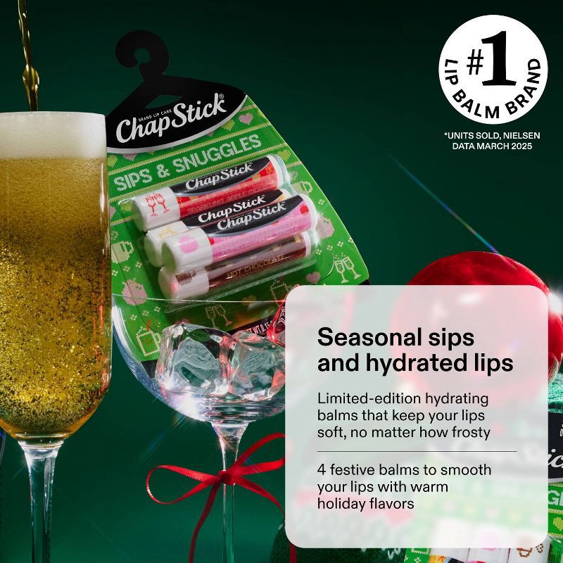 slide 3 of 11, Chapstick Holiday Ugly Sweater Lip Balm - Sips & Snuggles - 0.15oz/4ct, 0.15 oz, 4 ct