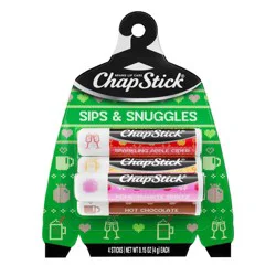 Chapstick Holiday Ugly Sweater Lip Balm - Sips & Snuggles - 0.15oz/4ct