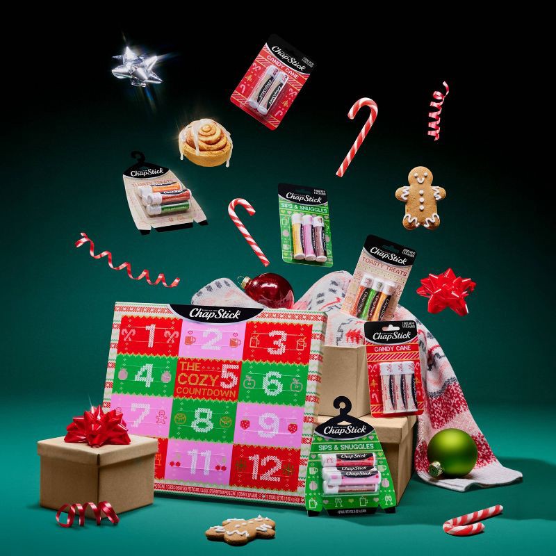 slide 9 of 10, Chapstick Holiday Ugly Sweater Lip Balm - Cozy Comforts - 0.15oz/4ct, 0.15 oz, 4 ct