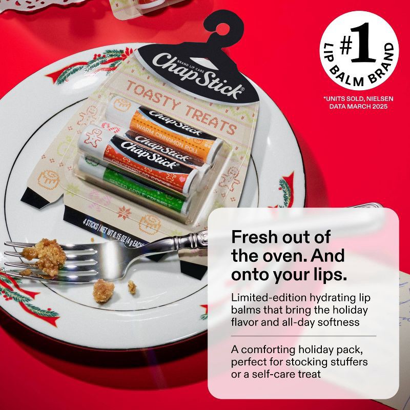 slide 3 of 11, Chapstick Holiday Ugly Sweater Lip Balm - Toasty Treats - 0.15oz/4ct, 0.15 oz, 4 ct