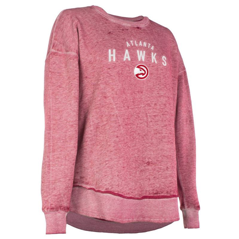 slide 3 of 4, NBA Atlanta Hawks Women's Burnout Crew Neck Fleece Sweatshirt - L, 1 ct
