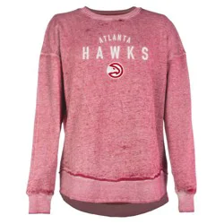 NBA Atlanta Hawks Women's Burnout Crew Neck Fleece Sweatshirt - L