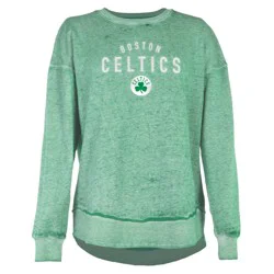 NBA Boston Celtics Women's Burnout Crew Neck Fleece Sweatshirt - S