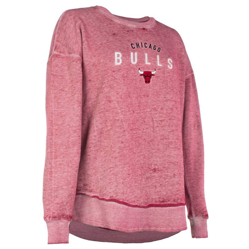slide 3 of 4, NBA Chicago Bulls Women's Burnout Crew Neck Fleece Sweatshirt - XL, 1 ct