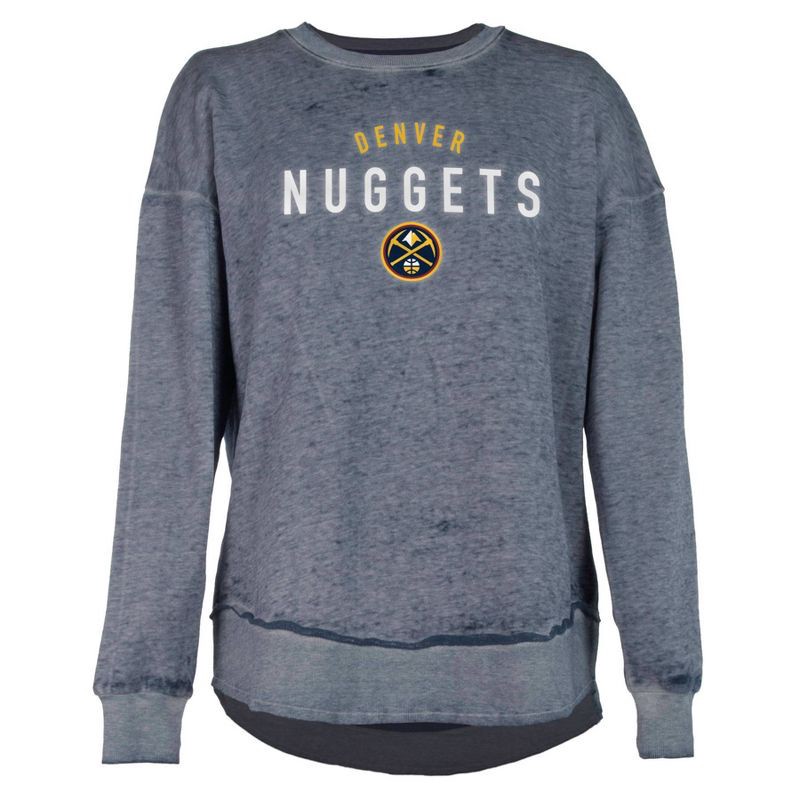 slide 1 of 4, NBA Denver Nuggets Women's Burnout Crew Neck Fleece Sweatshirt - XL, 1 ct