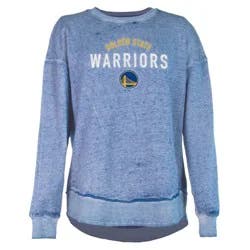 NBA Golden State Warriors Women's Burnout Crew Neck Fleece Sweatshirt - S