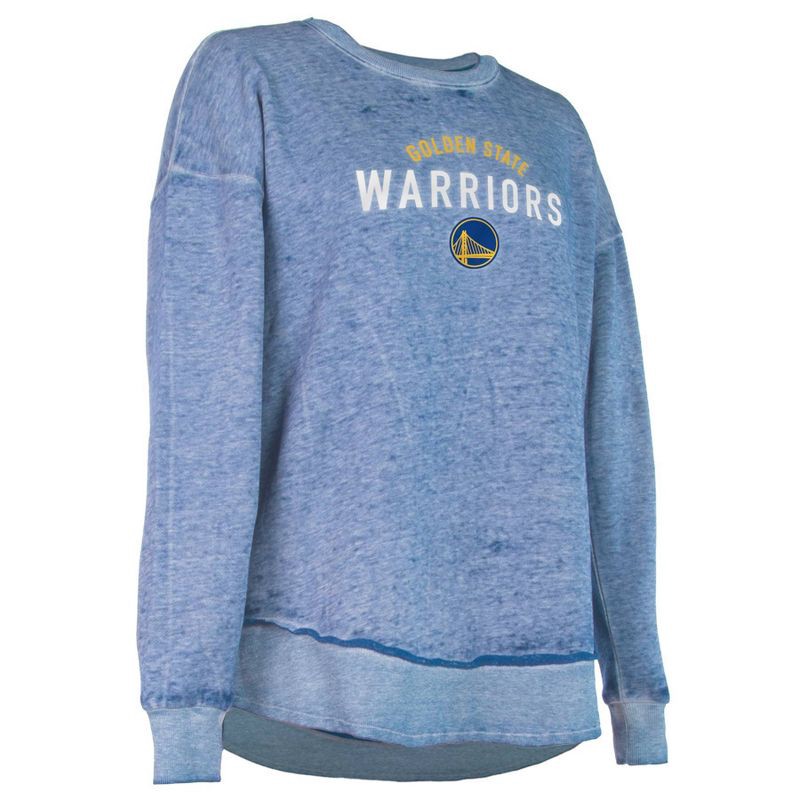 slide 3 of 4, NBA Golden State Warriors Women's Burnout Crew Neck Fleece Sweatshirt - M, 1 ct