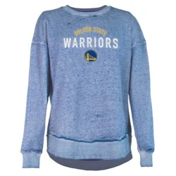 NBA Golden State Warriors Women's Burnout Crew Neck Fleece Sweatshirt - L