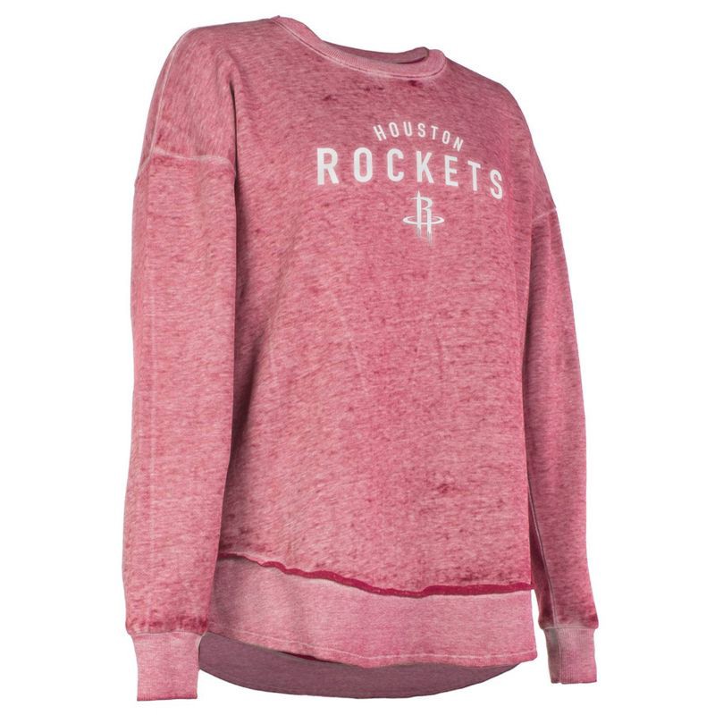 slide 3 of 4, NBA Houston Rockets Women's Burnout Crew Neck Fleece Sweatshirt - XL, 1 ct