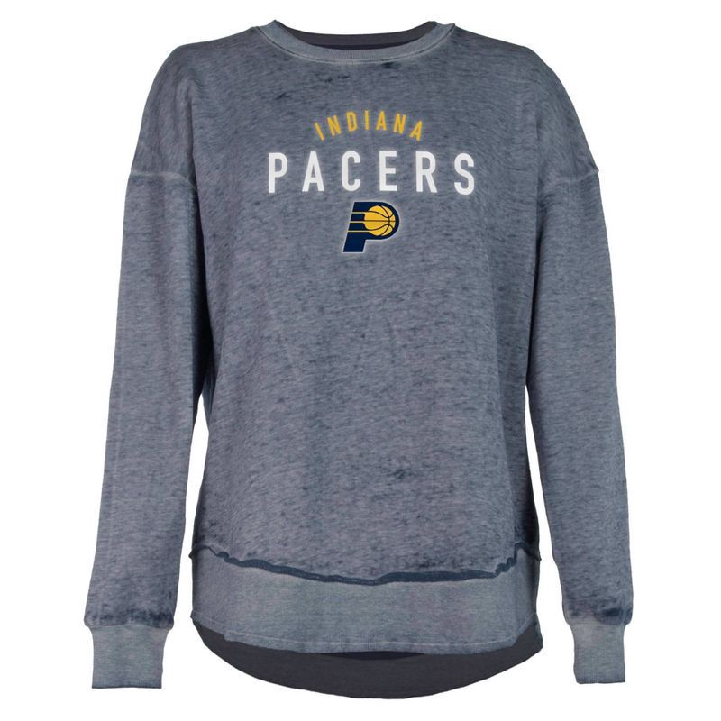 slide 1 of 4, NBA Indiana Pacers Women's Burnout Crew Neck Fleece Sweatshirt - M, 1 ct